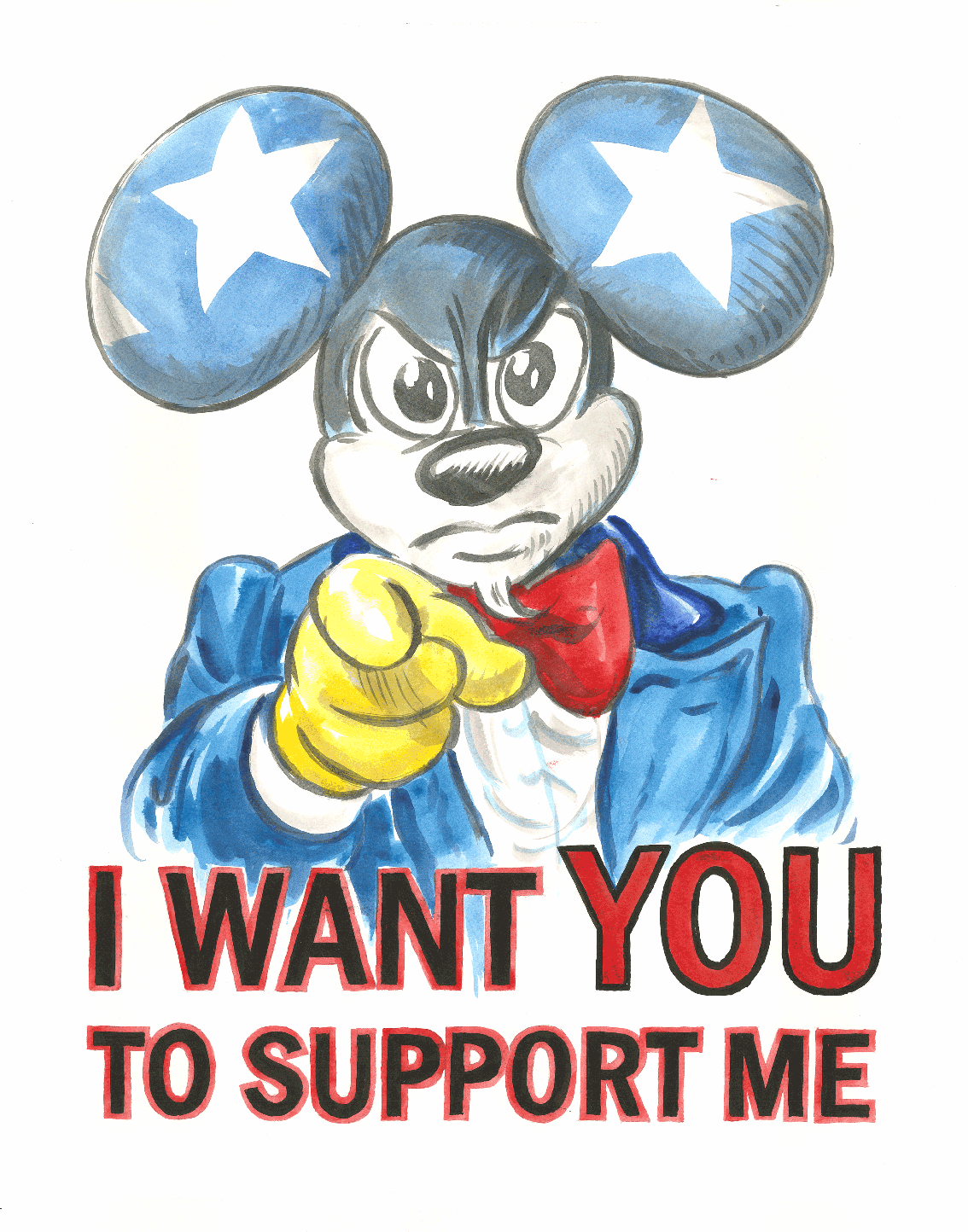 I WANT YOU MICKEY MOUSE DANGLAR FINE ART PRINT ON DEMAND