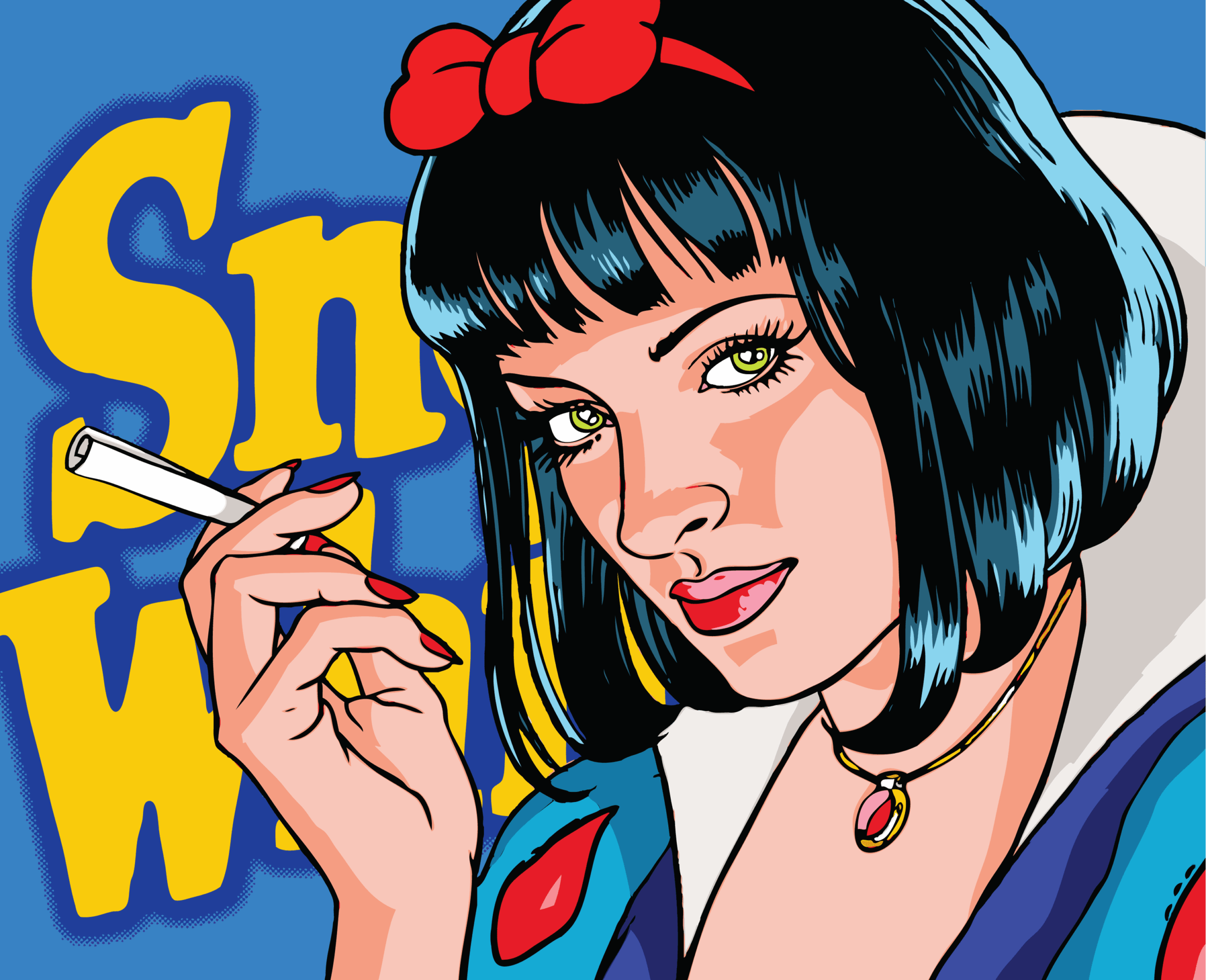 DANGLAR SNOW-WHITE UMA THURMAN PRINT PAINTING