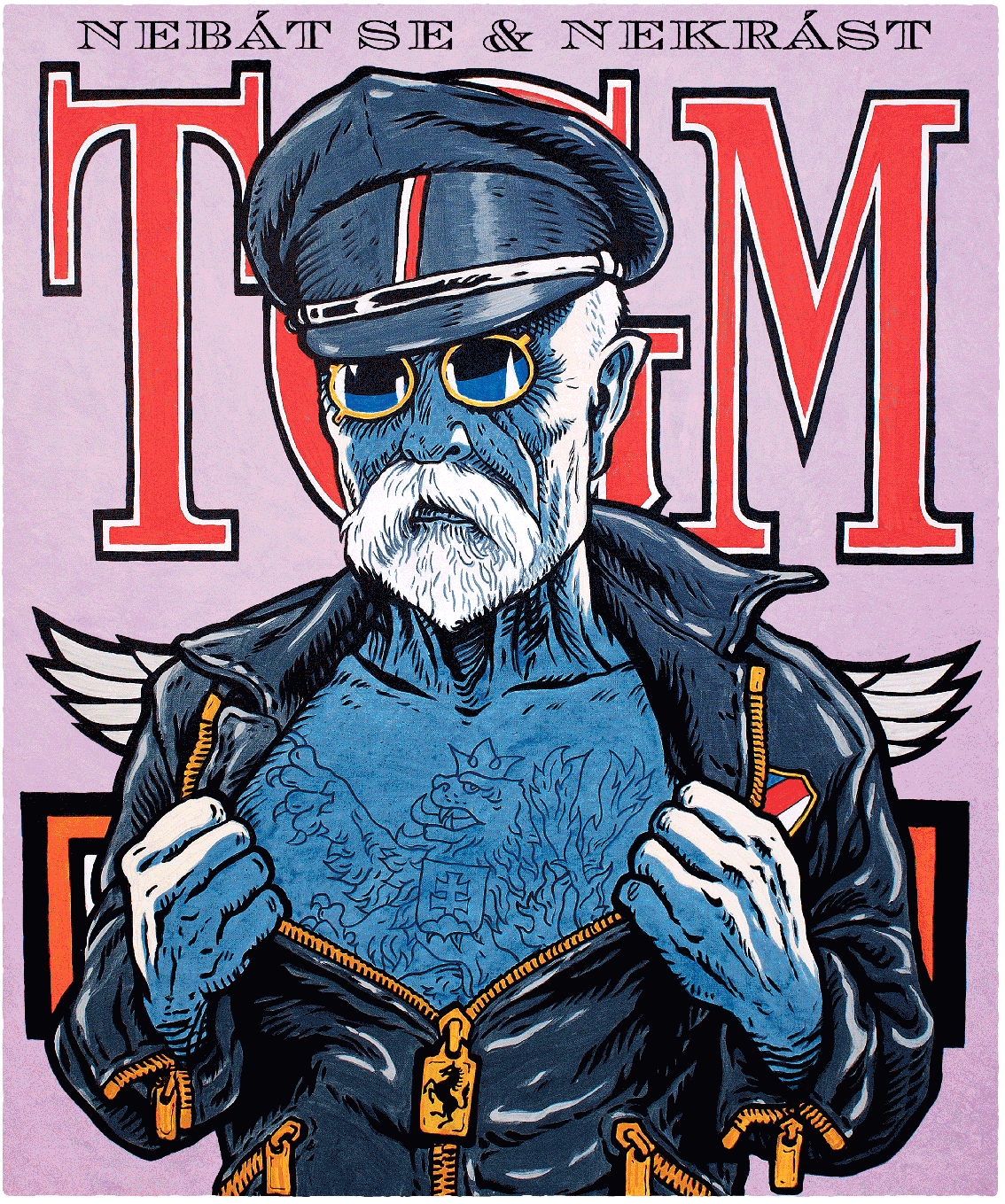 TOMÁŠ GARRIGUE MASARYK DANGLAR PICTURE PRINT GRAPHIC HARLEY DAVIDSON