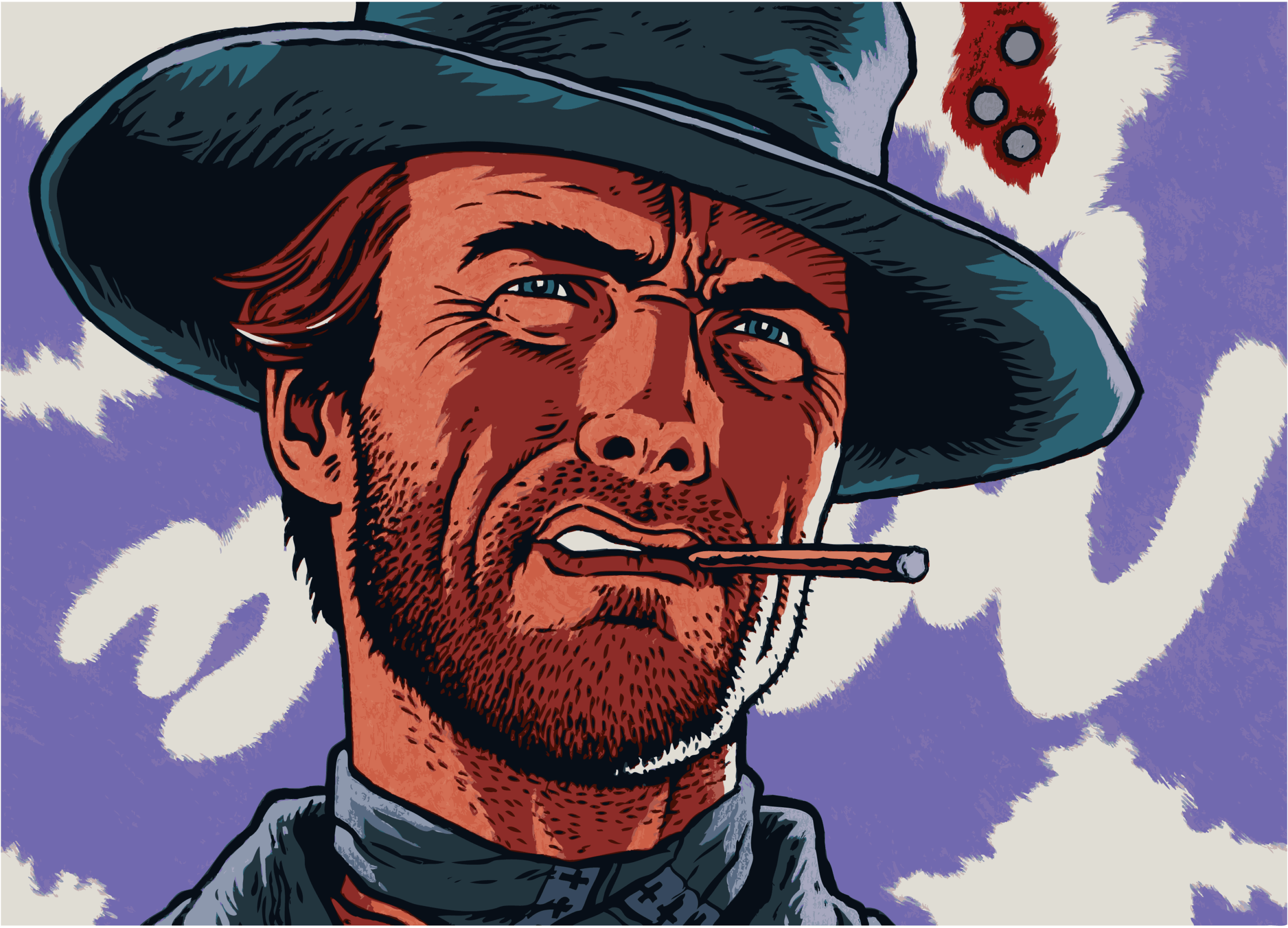 CLINT EASTWOOD DANGLAR PAINTINGS PRINTS
