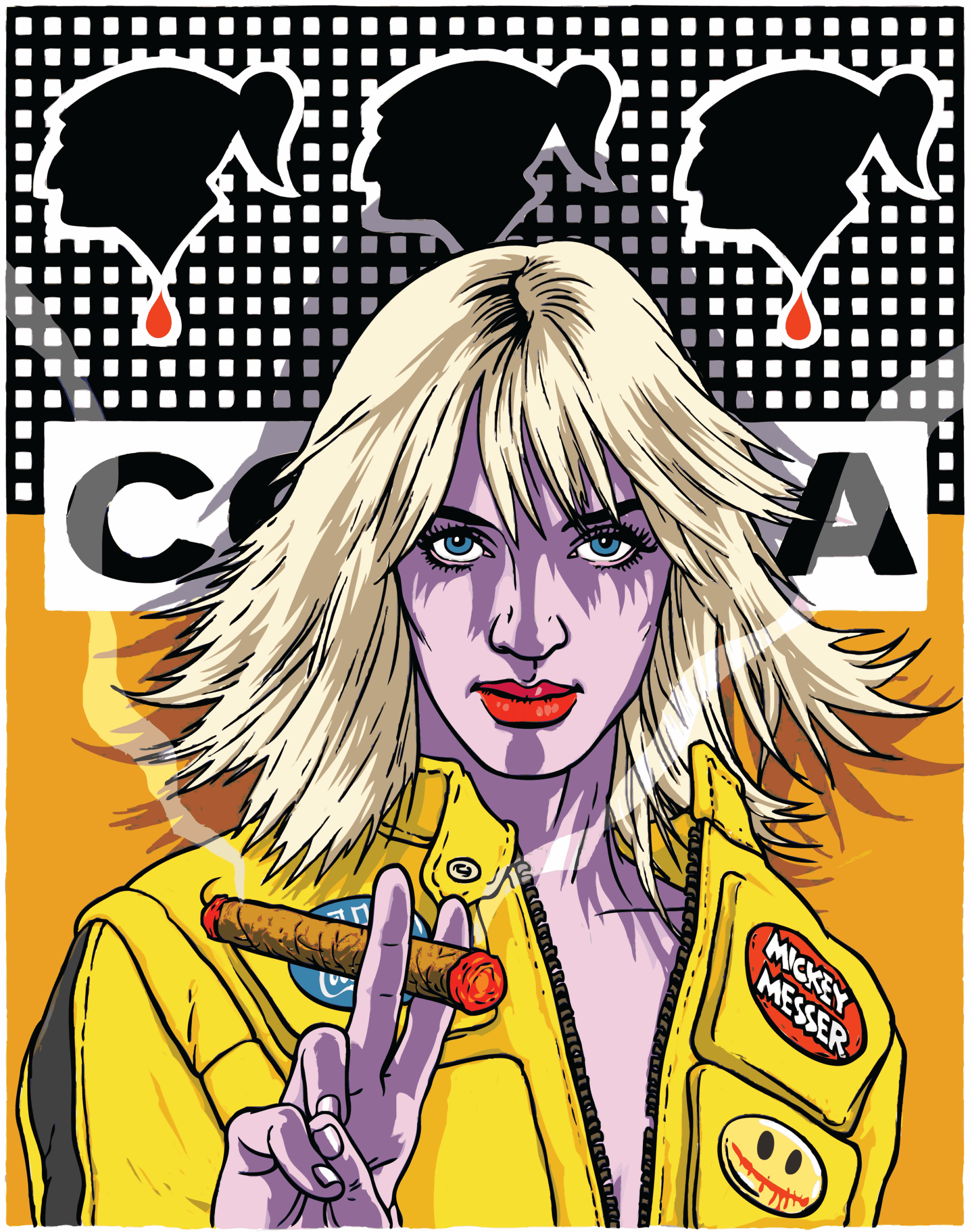 UMA THURMAN TARANTINO DANGLAR PRINT PAINTINGS