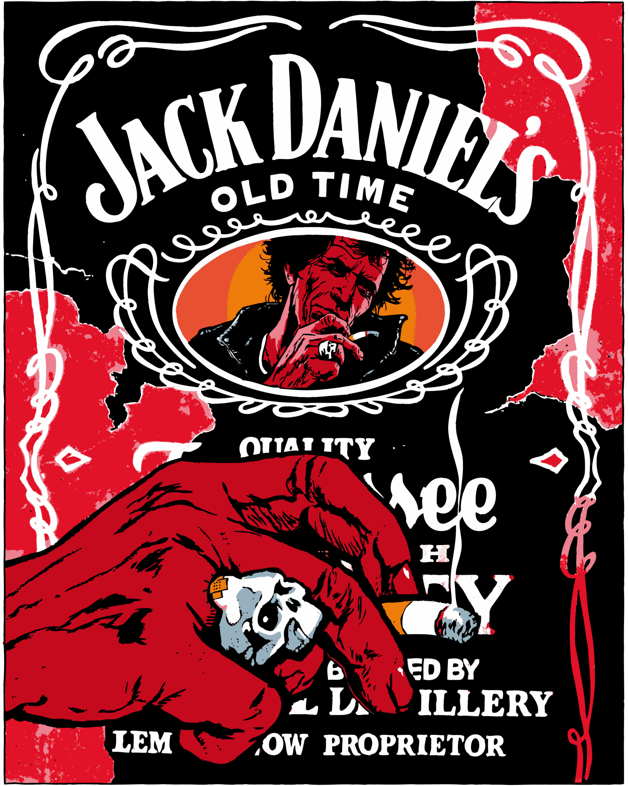 KEITH RICHARDS JACK DANIELS DANGLAR PAINTINGS PRINT